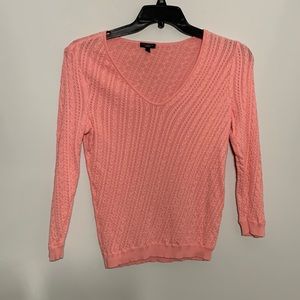 Talbots Pink Cable Knit Sweater